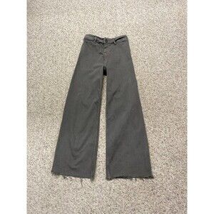 4  Zara The Marine Straight Crop High-Rise Wide-Leg Denim In Gray Green
